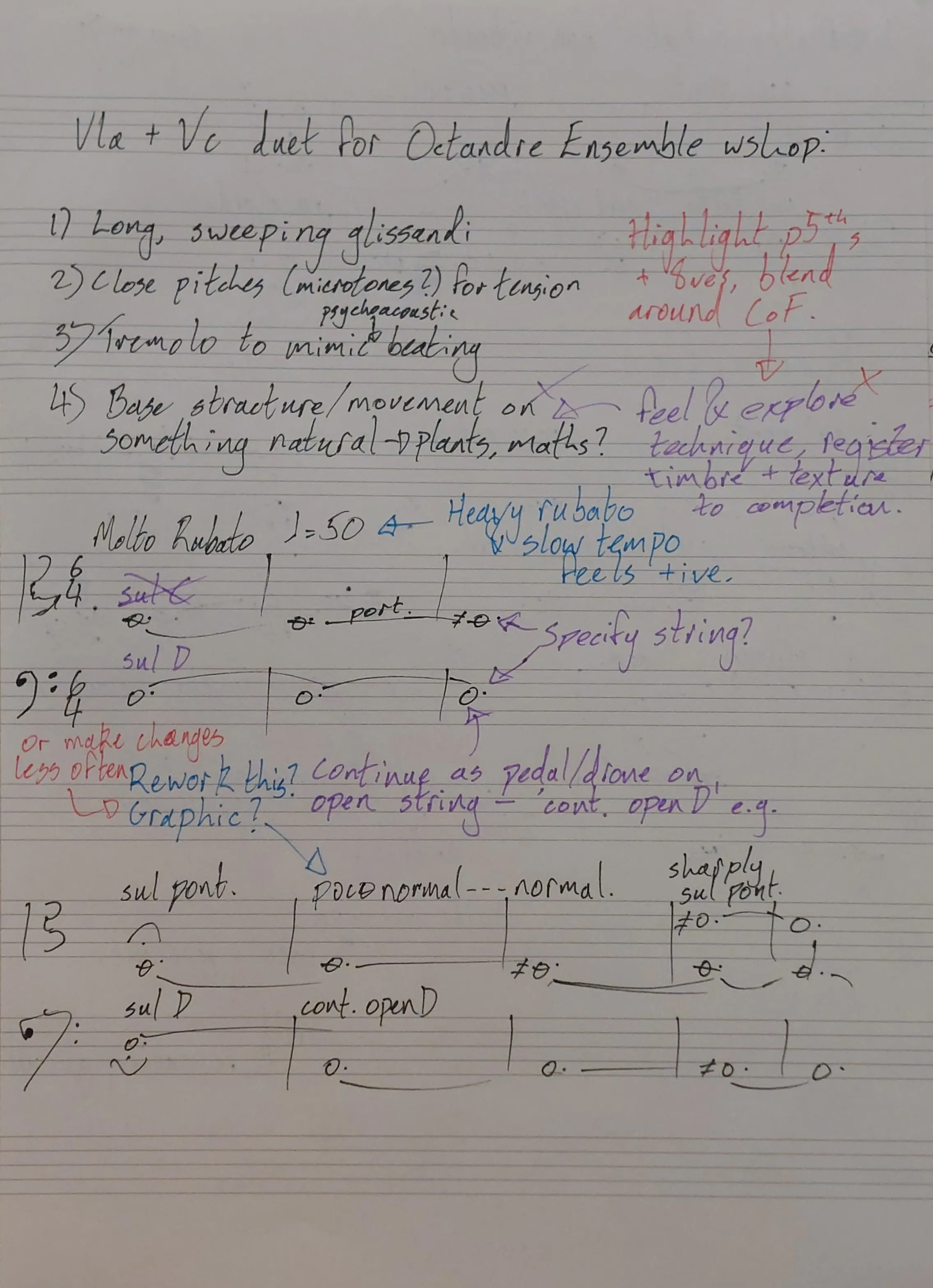 Handwritten working notes for Refraction (Page 1)