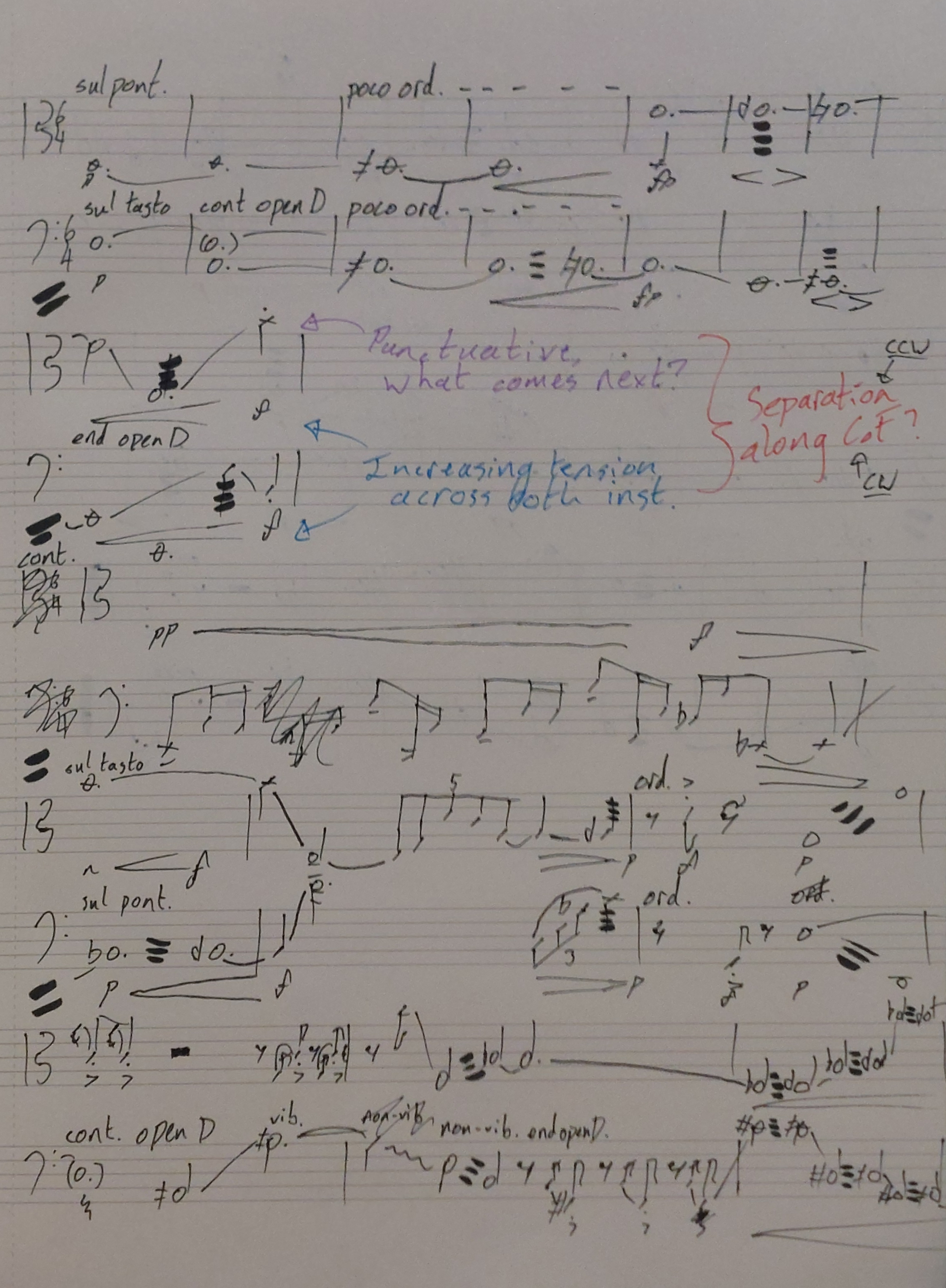 Handwritten working notes for Refraction (Page 3)