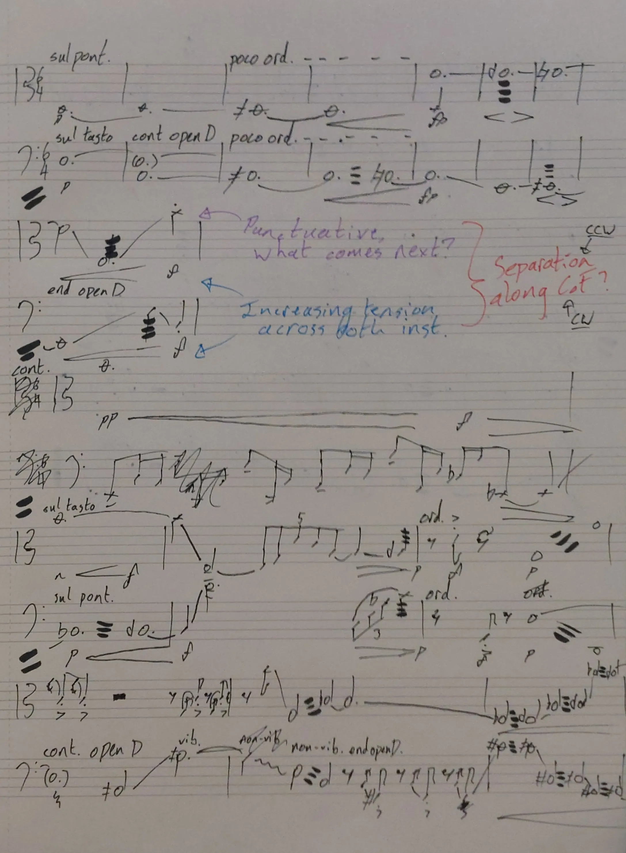 Handwritten working notes for Refraction (Page 3)